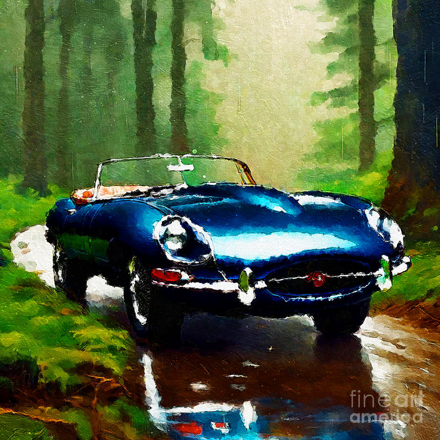 Smk Vehicle Jaguar E Type Roadster Painting By Marietta