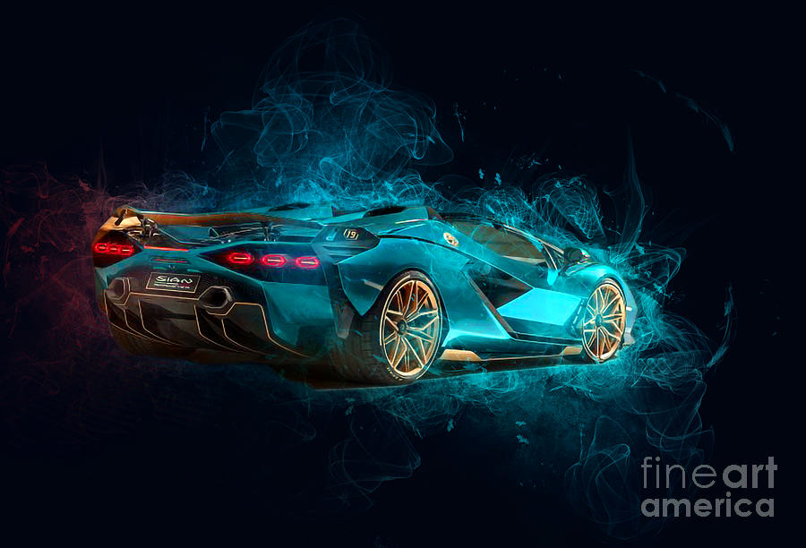 Smk Lamborghini Sian Roadster Supercar Cars Electric Drawing