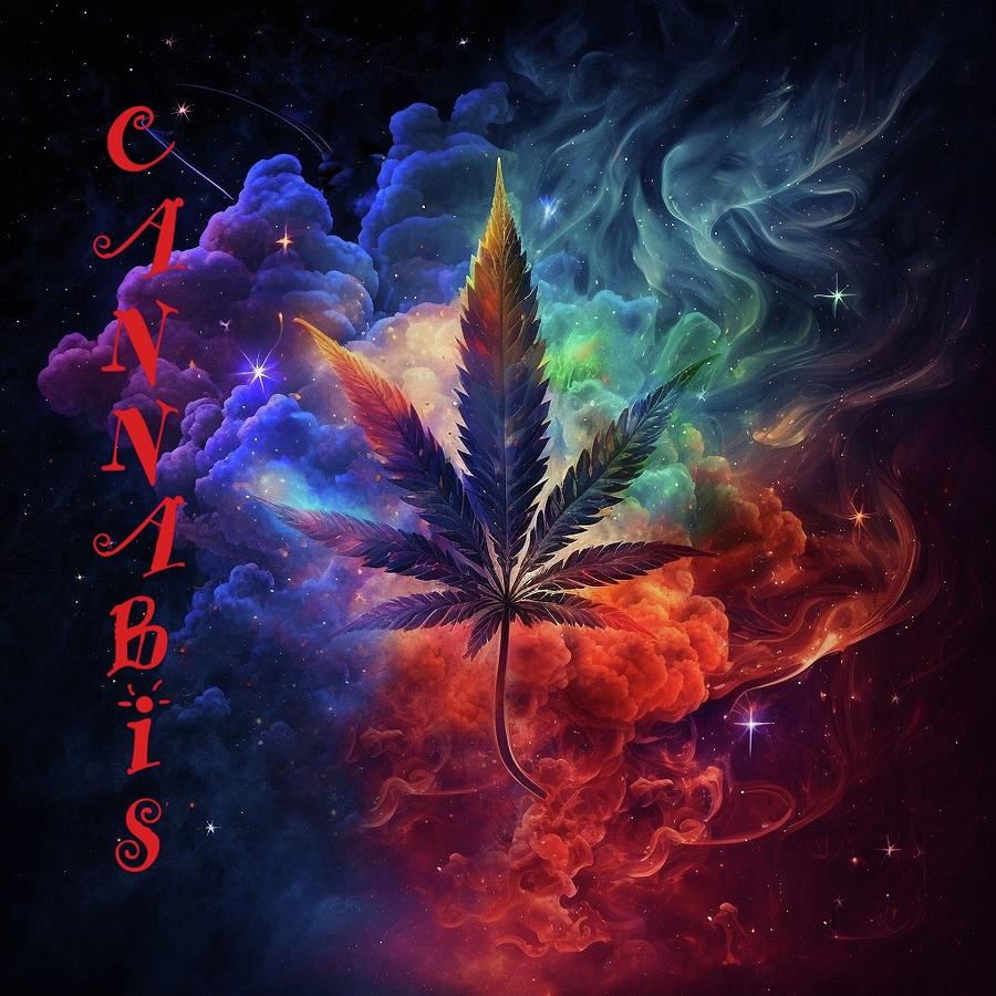 Smokin Cosmic Cannabis Digital Art By Angie Tirado Fine Art America