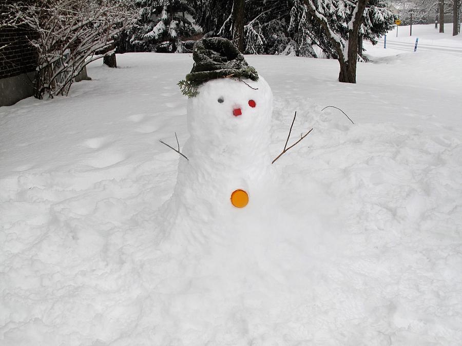 Snowman With Black Hat Photograph By Nadine Mot Mitchell Fine Art America