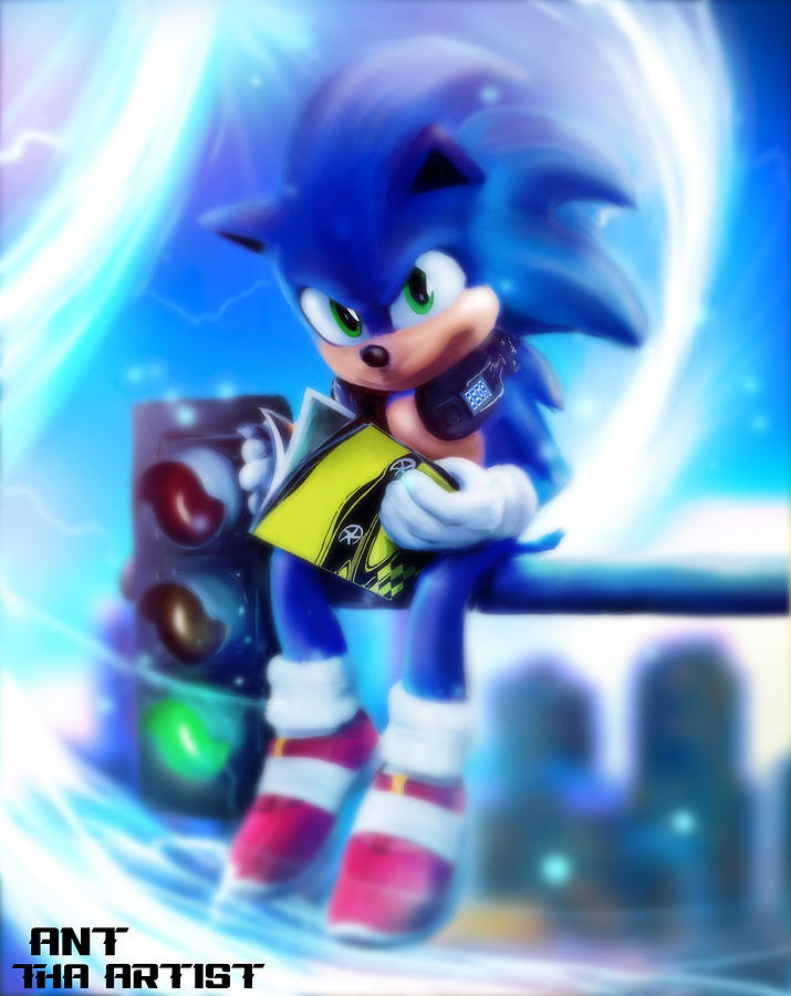 Sonic The Hedgehog Painting By Ant Tha Artist Fine Art America