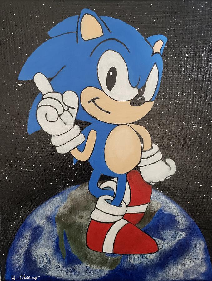 Sonic The Hedgehog Painting By Heather Cleary Fine Art America