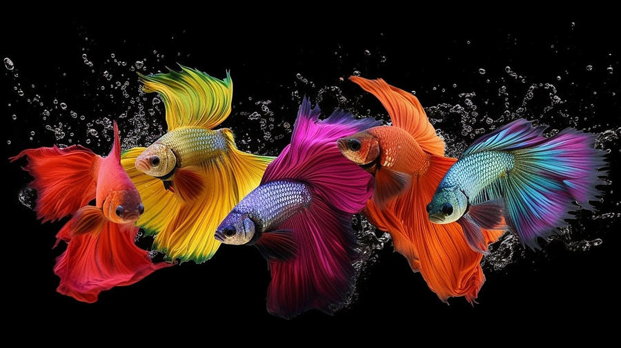 Spectrum Of Betta Vibrant Colors In Motion Digital Art By Eder Jose