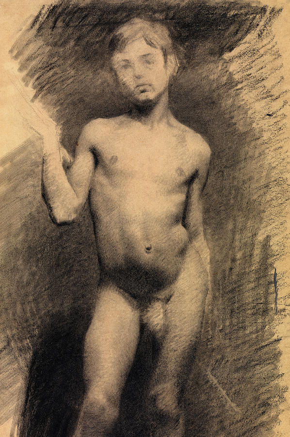 Standing Nude Boy Painting By Vilhelm Hammershoi Pixels