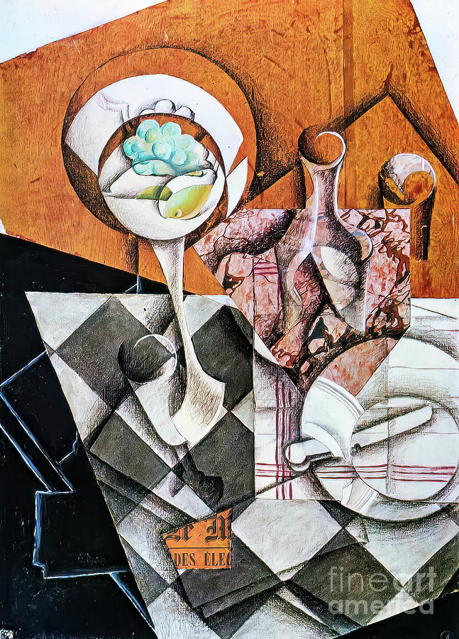 Still Life With Fruit Dish And Carafe By Juan Gris Painting By