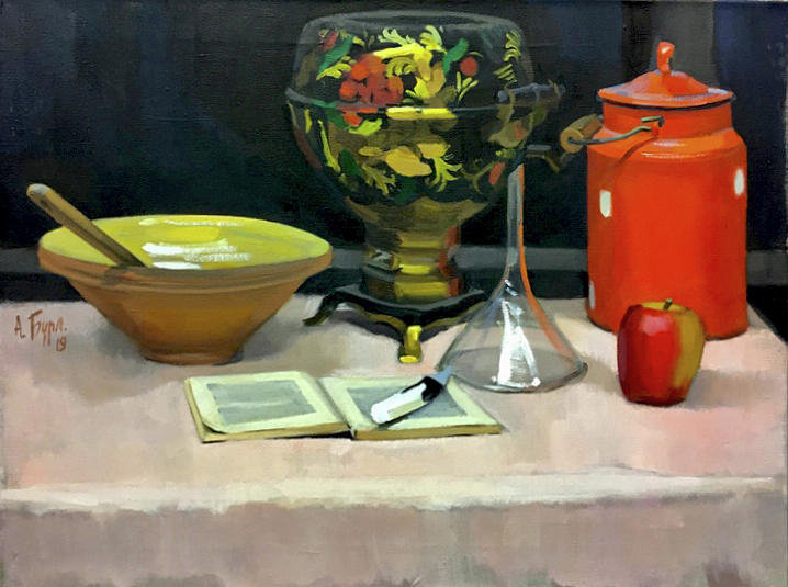 Still Life With Samovar Painting By Alina Burlakova Fine Art America