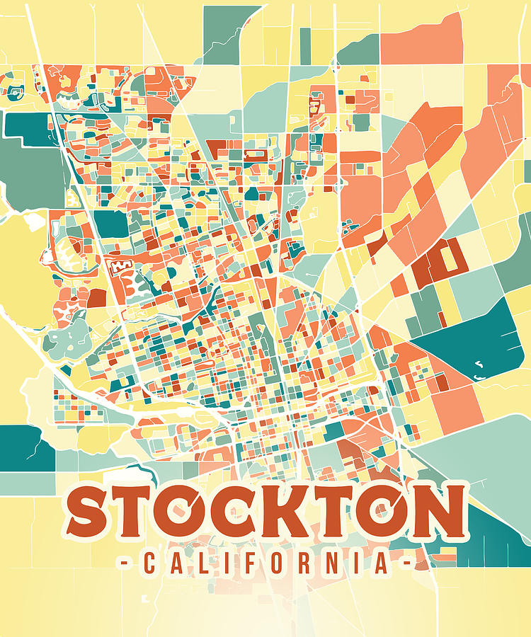 Stockton US Map Digital Art By Alexandru Chirila Pixels