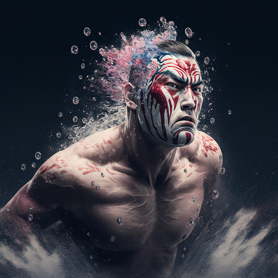 Stunning Kabuki Swimmer Fights Vigorously By Asar Studios Digital Art