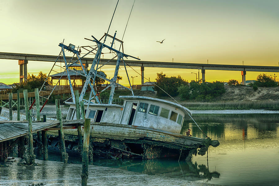 Sunken Shrimp Boat Southern Lady 9938 Photograph By Susan Yerry Fine