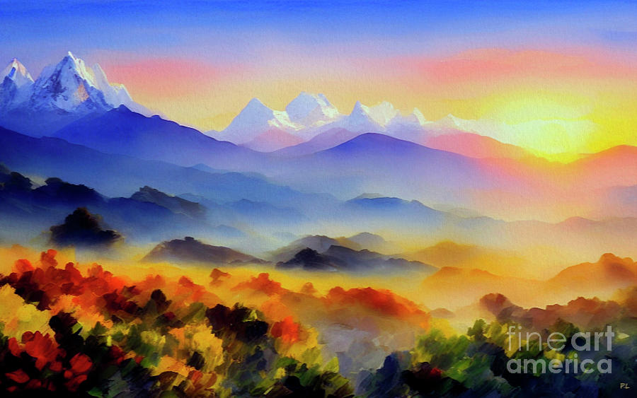 Sunrise In The Himalaya Mountains Painting By Pavel Lukashin Fine Art