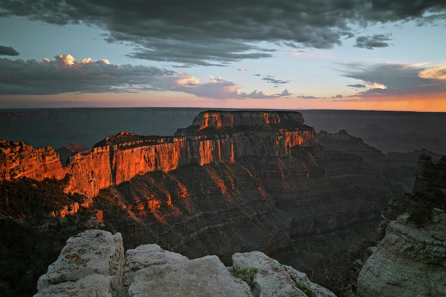 Sunset Glow Bathes Wotans Throne From Cape Royal On The North Rim Of