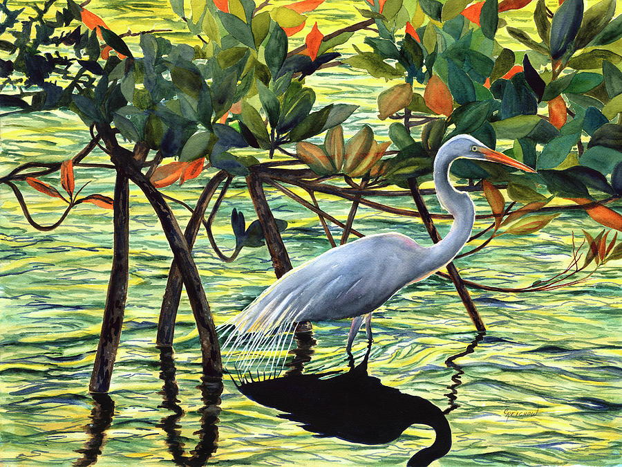 Sunset In The Mangroves Painting By Christine Reichow Fine Art America