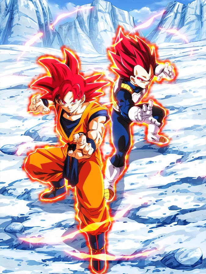 Super Saiyan God Goku And Vegeta Digital Art By Lac Lac Fine Art America