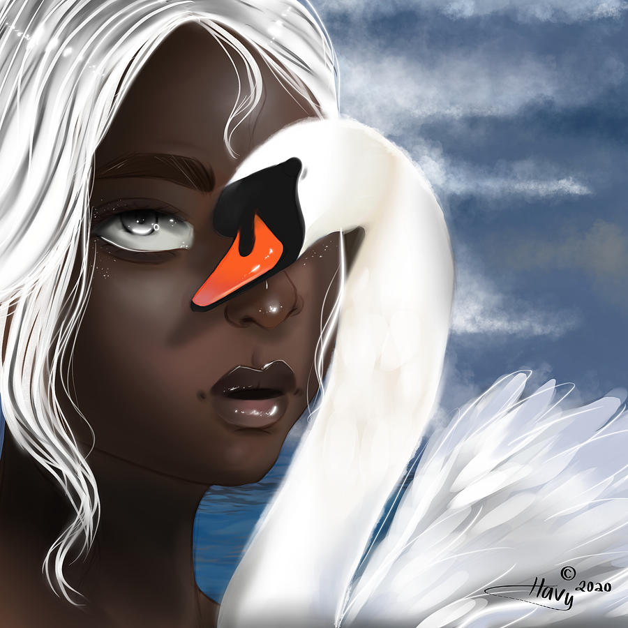 Swan Woman Digital Art By Havy Whitfield Pixels