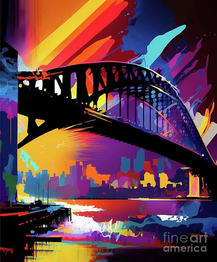 Sydney Harbour Bridge Digital Art By Shanina Conway Fine Art America