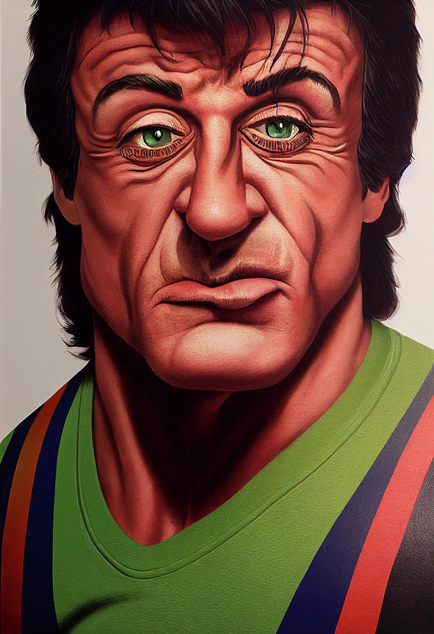 Sylvester Stallone Caricature Digital Art By Billy Bateman Pixels