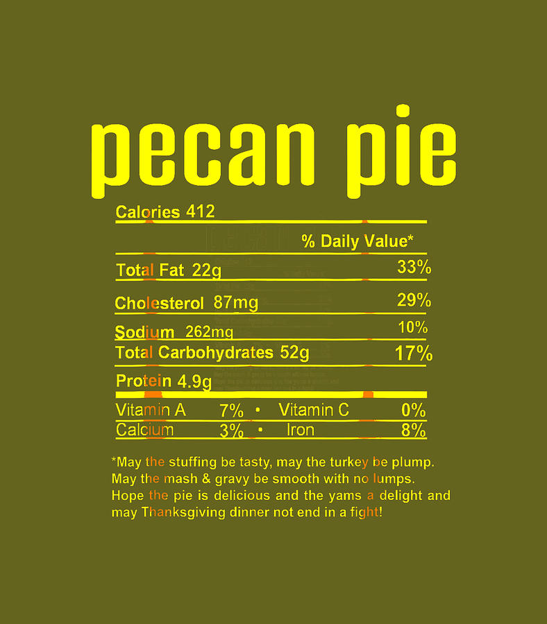 Thanksgiving Christmas Pecan Pie Nutritional Facts Digital Art By