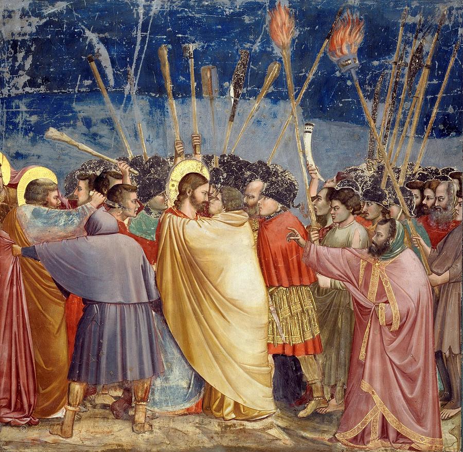 The Arrest Of Christ Kiss Of Judas Painting By Giotto Fine Art America