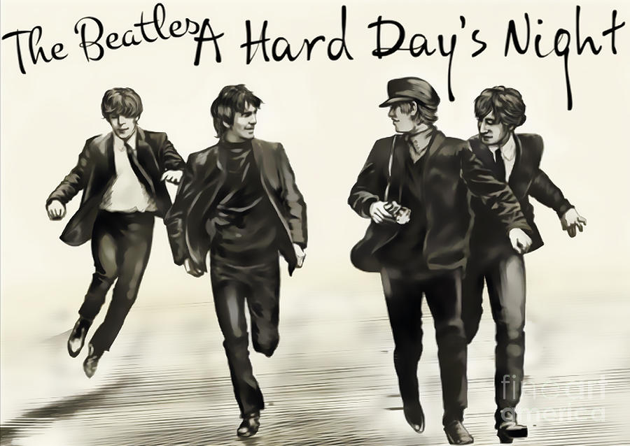 The Beatles Hard Day Night Digital Art By Macaroni Huhah Fine Art America