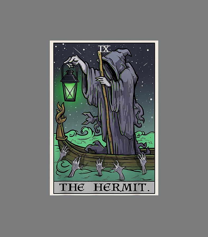 The Hermit Tarot Card Gothic Halloween Grim Reaper Goth Digital Art By