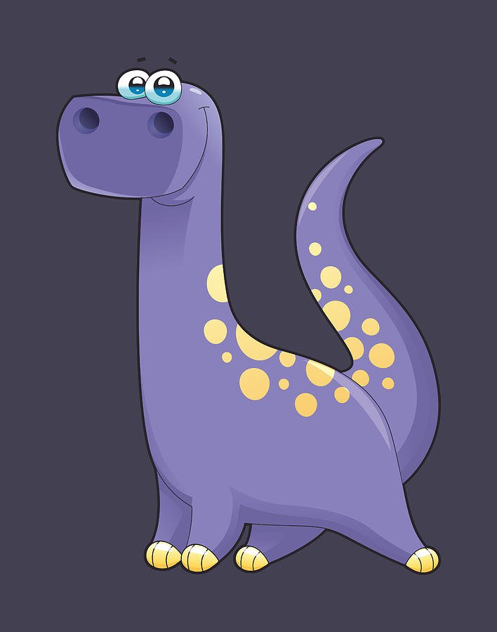 The Purple Brachiosaurus Smiled Drawing By Dorothee Chartier Pixels