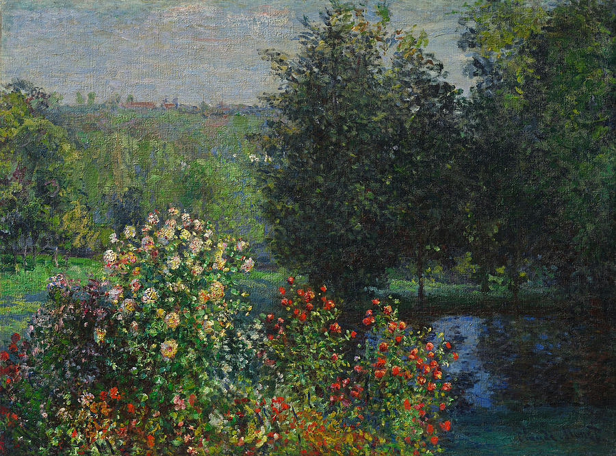 The Rose Bushes In The Garden At Montgeron Claude Monet Painting By