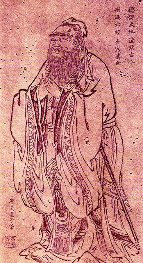 The Teaching Confucius Portrait By Wu Daozi 685 758 Tang Dynasty