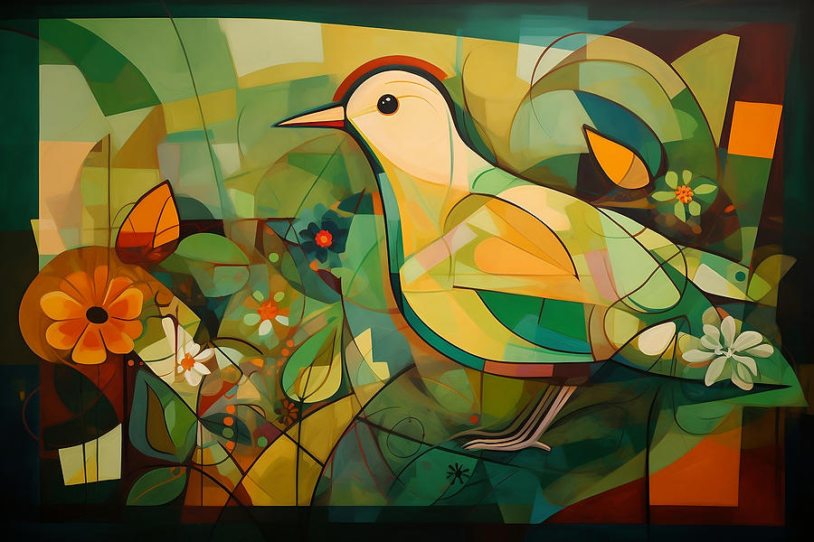 The Vivid World Of Birds An Abstract Expressionist And Cubist Fusion