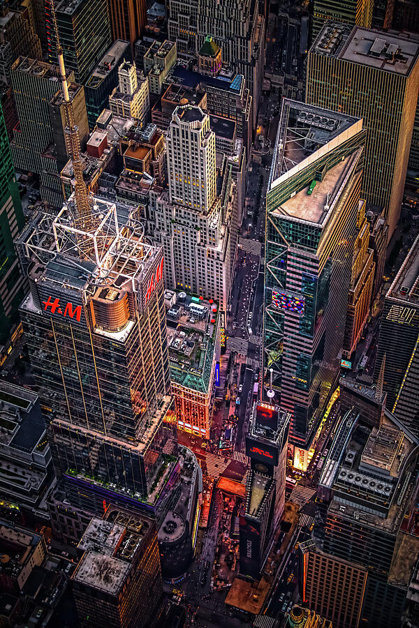 Times Square Aerial At Twilight V Photograph By Michelle Saraswati