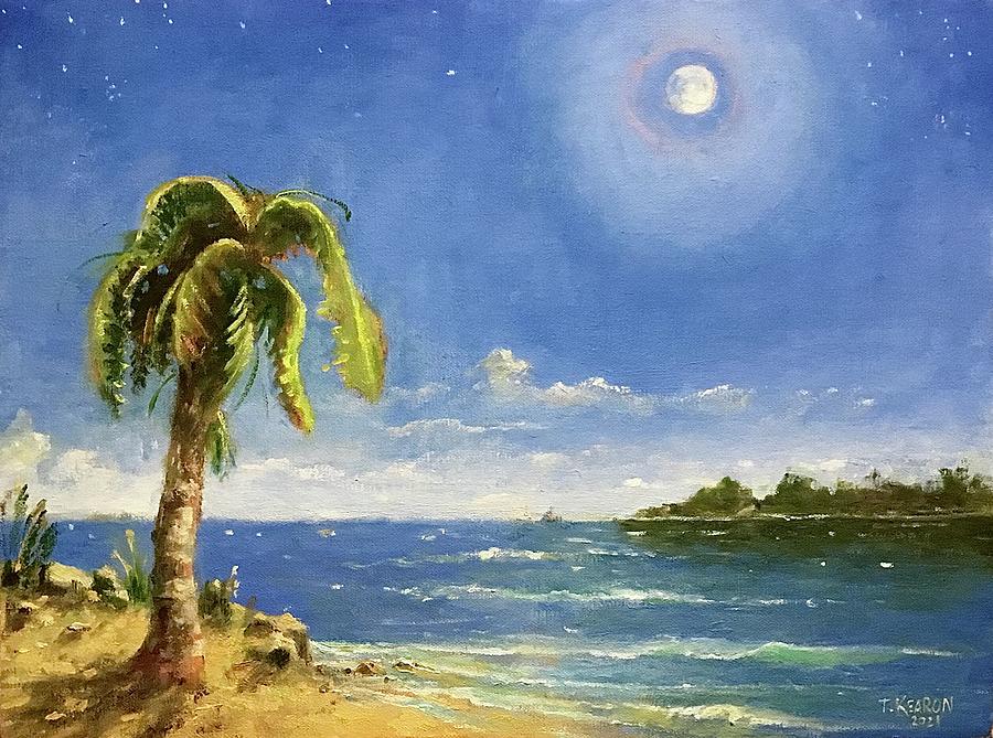 Tropical Moon Painting By Thomas Kearon Fine Art America