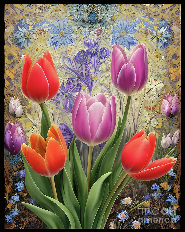 Tulip Fantasy 1 Digital Art By Mary Machare Fine Art America