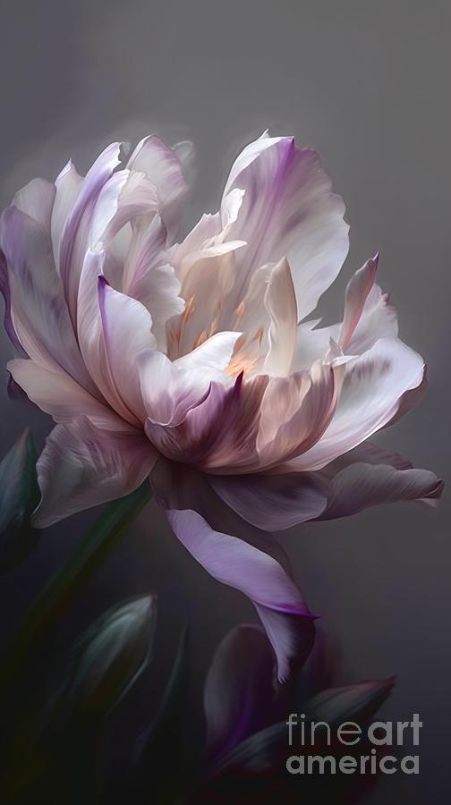 Tulip Watercolor Painting Macro Digital Art Drawing Digital Art By