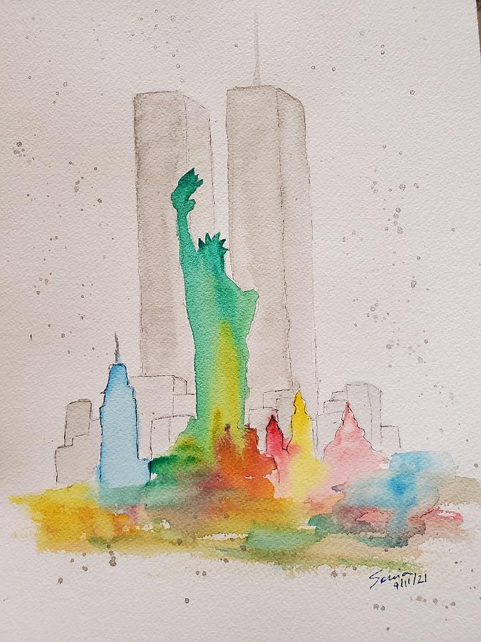 Twin Towers 9 11 Twenty Years After Painting By Sonia Vohnout Fine