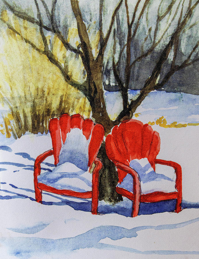 Two Red Chairs Painting By Patti Deters Fine Art America