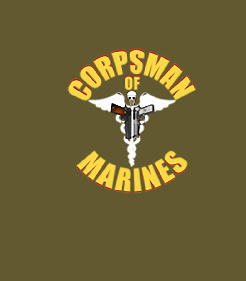 Us Navy Corpsman Fmf Veteran Front Back Design Digital Art By