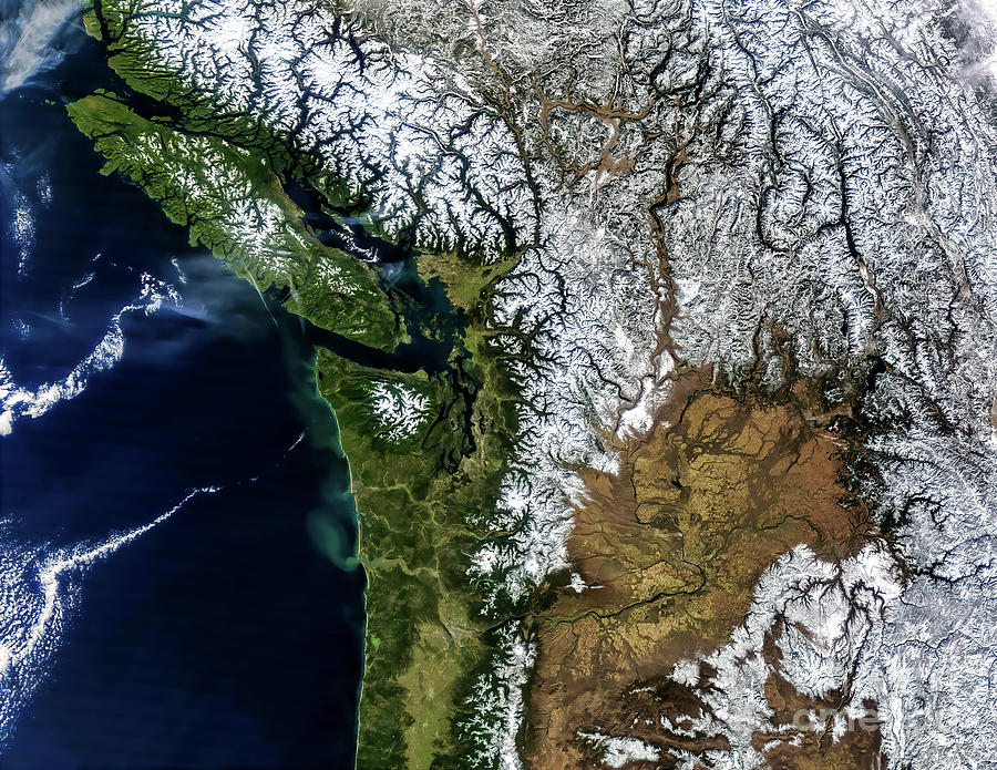 Us Pacific Northwest From Space Photograph By M G Whittingham Fine