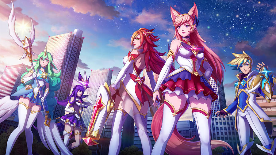 Video Game League Of Legends Ahri Syndra Soraka Miss Fortune Ezreal Star Guardians Digital Art