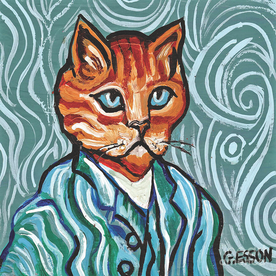 Vincent Van Gogh Cat Painting By Genevieve Esson Fine Art America