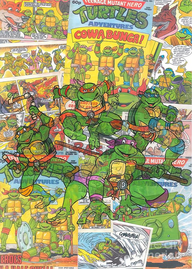 Vintage Comic Nage Mutant Hero Turtles Painting By Parker Jasmine Pixels