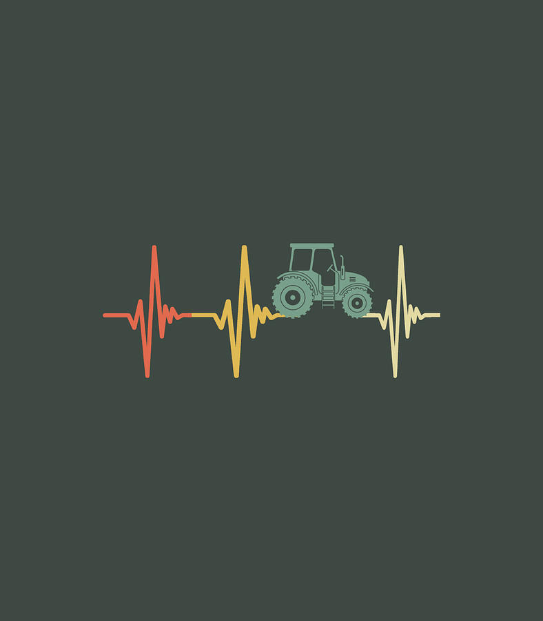 Vintage Farming Retro Tractor Heartbeat Farmer Digital Art By Kyngx