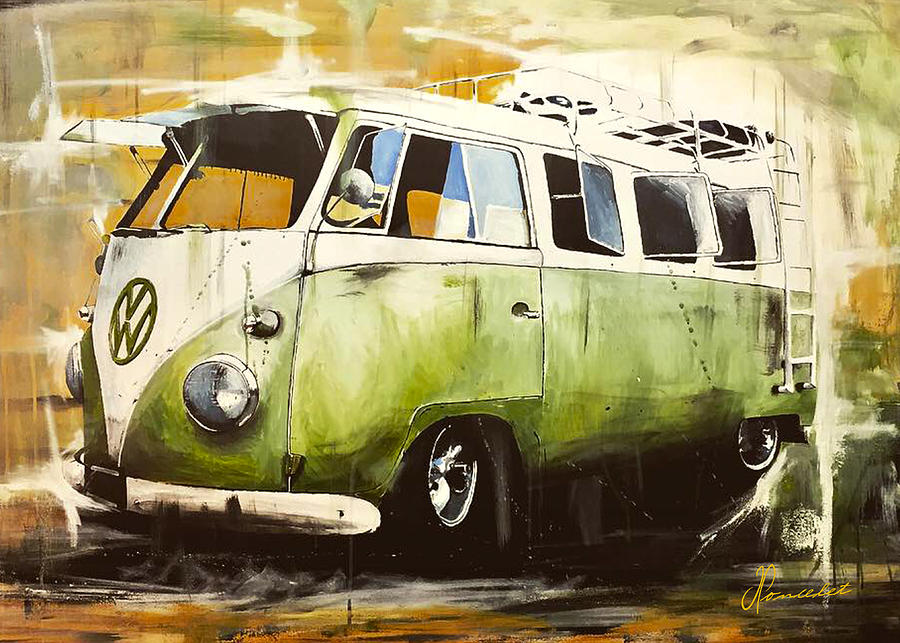 VW Van Painting By Jan Poncelet Pixels