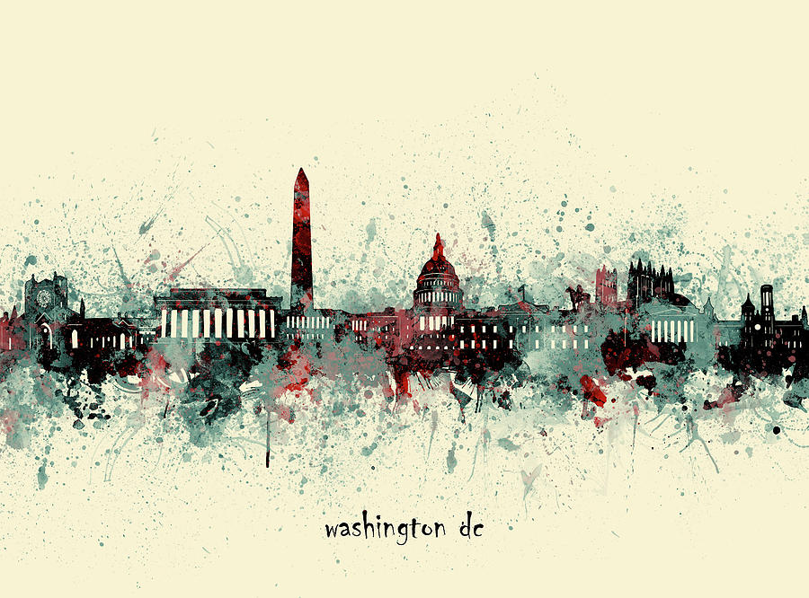 Washington Dc Skyline Artistic V3 Digital Art By Bekim M Fine Art America