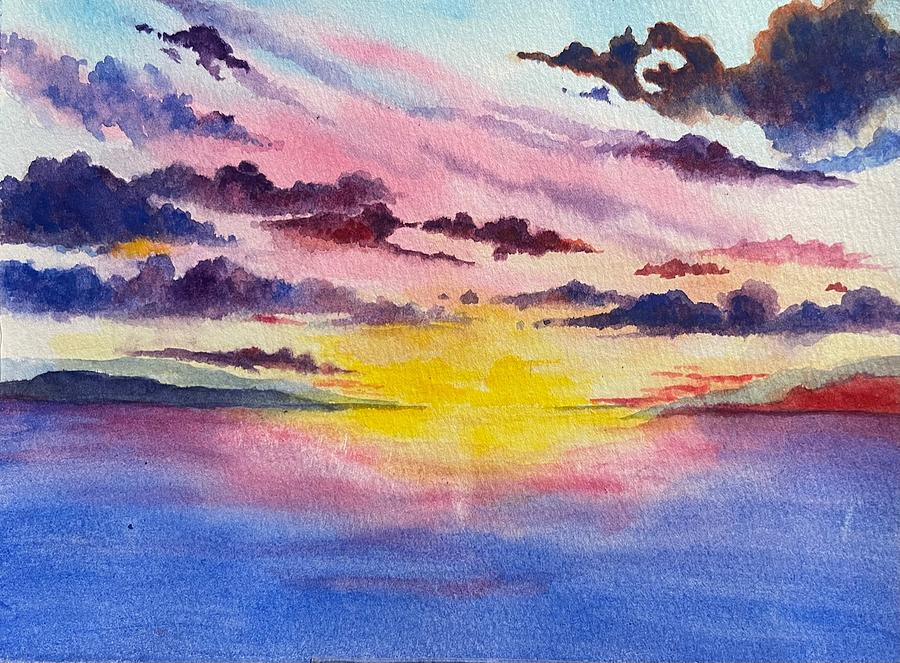 Watercolor Sunset Painting By Kirsty Kilpatrick Fine Art America