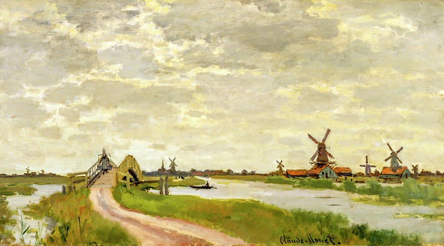 Windmills Near Zaandam By Claude Monet Painting By Claude Monet Pixels