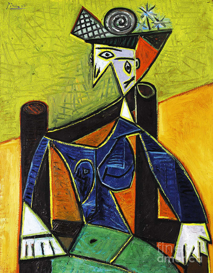 Woman Sitting In A Chair Painting By Pablo Picasso Fine Art America