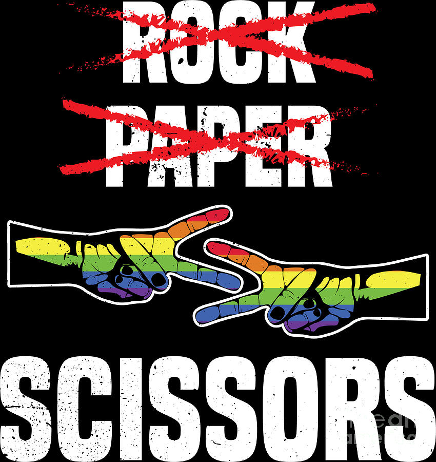 Womens Rock Paper Scissors Funny Lgbt Pride Parade Lesbian Digital Art