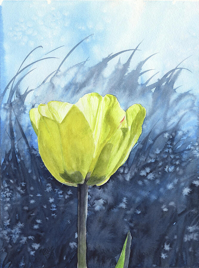 Yellow Tulip Painting By Taphath Foose Fine Art America