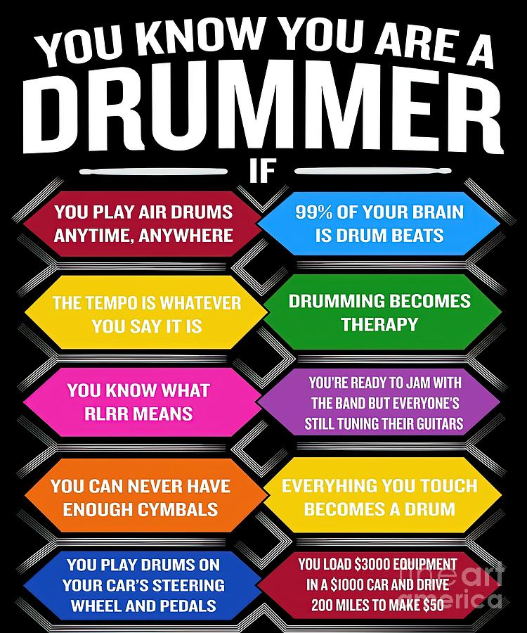 Youre A Drummer If Funny Drum Quote Top Signs Painting By Bethany