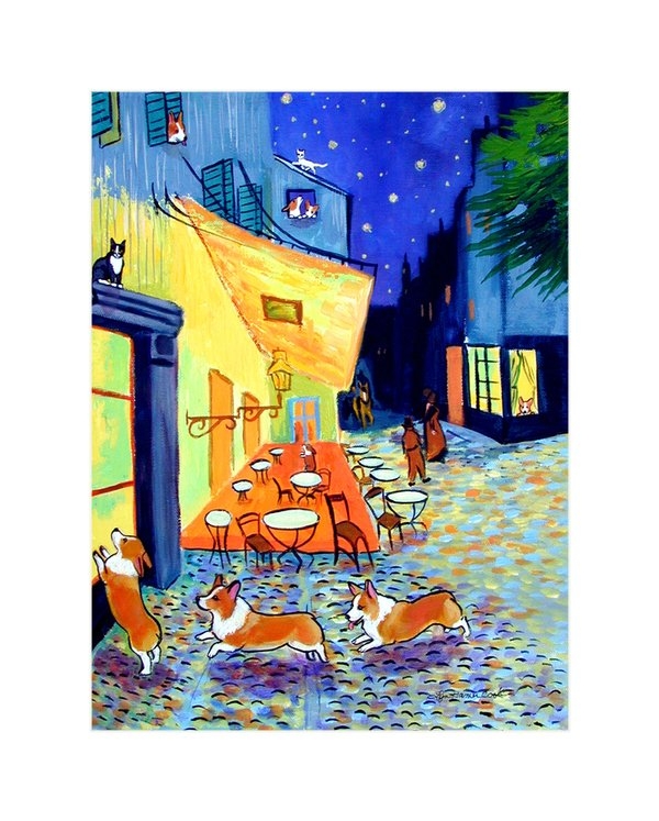 Lyn Cook - Cafe Terrace at Night - a... Print Lyn Cook - Cafe Terrace at Night - a... Print