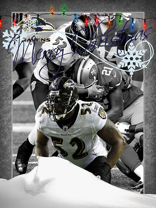 Baltimore Ravens Christmas Card Greeting Card by Joe Hamilton